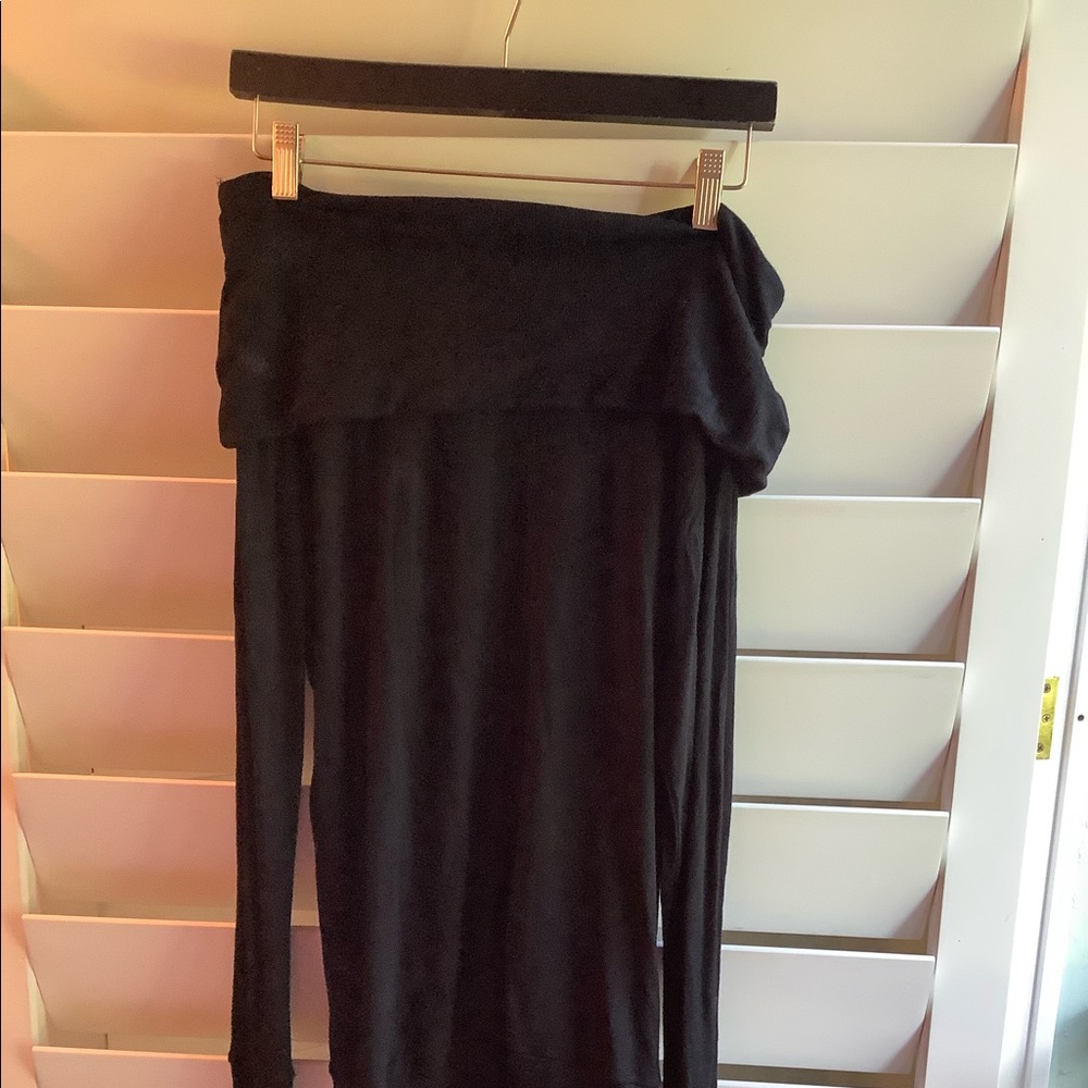 Black jersey sweater tunic